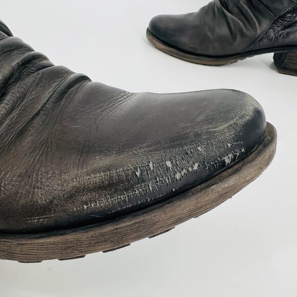 Pikolinos Ruched Black Leather Ankle Boots with Buckle‎ Size 40 - Picture 8 of 12